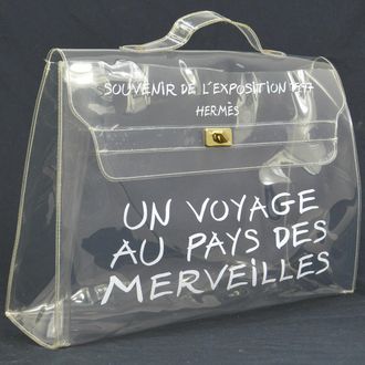 Herm&egrave;s Kelly Handbag Vinyl Clear Plastic Handbag (Pre-Owned)