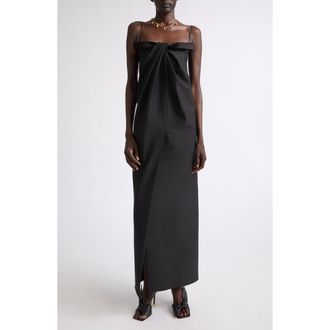 Givenchy Sliced Bow Wool & Mohair Gown in Black at Nordstrom, Size 36