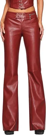I.AM.GIA Reika Faux Leather Flare Pants in Dark Red at Nordstrom, Size Xx-Small