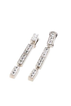 Alessandra Rich Womens Embellished Metal Earrings Crysilver Brass Glass