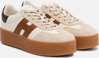 Hogan Sneakers H681 in pelle e suede con plateau