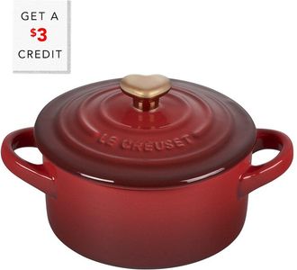 LE CREUSET Mini Round Cocotte With Gold Heart Knob With $3 Credit