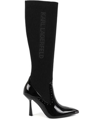 Karl Lagerfeld 100 mm Pandara laarzen met studs - Zwart