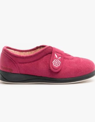 Padders Womens Padders CAMILLA Womens (2E Fit) Touch Fasten Slippers Cerise - Pink - Size: 5