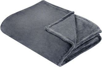 Beliani Beliani - Decorative Soft Polyester Blanket Bed Throw Cover 200 x 220 cm Grey Bayburt