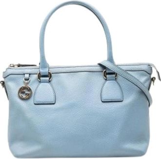 Gucci Pre-owned Charmy Handbag - Dames - Vintage Handtas - Blauw - ONE Size - Leer - Vintage