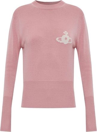Vivienne Westwood Fitted Pink Knit Sweater with Ribbed Details