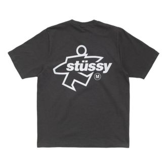 St&uuml;ssy Surf Size T-Shirt Pigment Dyed Faded Black 1905180-FADE