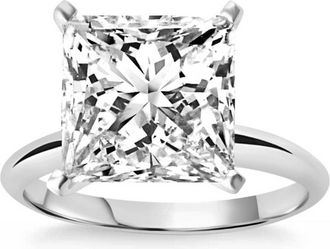 Pompeii3 3Ct Certified Princess Cut Solitaire Diamond Engagement Ring 14k Gold Lab Grown