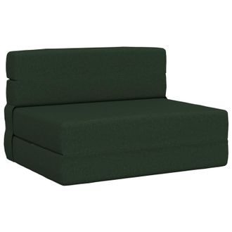 vidaXL Divano Letto Pieghevole Verde Scuro 70 X 72 X 60 Cm Tessuto Vidaxl