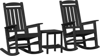 vidaXL Garden Rocking Chair 2 pcs Light Grey 70 x 92 x 108cm Plastic vidaXL
