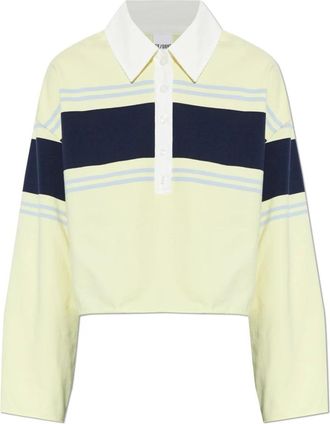 Re/Done Lange Mouw Polo - Dames - Polos - Geel - M - Katoen - Tops