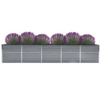 Berkfield Home Garden Raised Bed Galvanised Steel 400x80x77 cm Grey | Size: 400 x 80 x 77 cm
