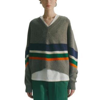 Circus Hotel V-neck Trui - Dames - Truien - Grijs - Maat: XS Wol