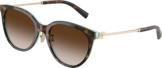 Tiffany & Co. Zonnebril - Dames - Zonnebrillen - Bruin - 55 MM - Accessoires