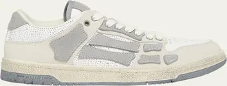 Amiri Skeleton Crystal Suede Low-Top Sneakers