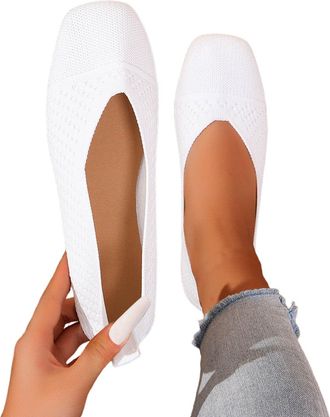 Generic Womens Casual Canvas Shoes Lightweight Breathable Slip-On with Soft Cushioned Sole for Everyday Comfort and Everyday Wear (White, 3.5)