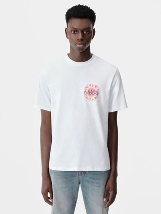 Amiri Mens Sun Logo T-Shirt in White Cotton - Size X-Large