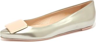 Tod's Ballerina schoen met glanzend effect gemaakt in Itali&euml; - Dames - Ballerinas - Grijs - 36 EU - Leer - Schoenen