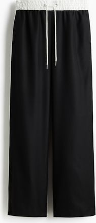 H&M Weite Hose mit Kordelzug - Schwarz