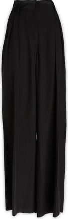 Ferragamo Wide Broeken - Dames - Wijde Broeken - Zwart - XS - Satijn - Broeken