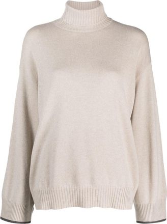 Brunello Cucinelli fine-knit cashmere jumper - women - Cashmere/Eco Brass - S - Neutrals