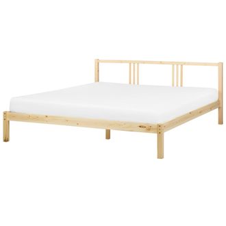 Beliani Beliani - Cama Con Somier Moderna De Madera De Pino Clara 180 X 200 Cm Vannes