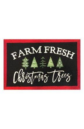 R16 Home Farm Fresh Tree Doormat in Black Red Green at Nordstrom Rack, Size 24X36 Ft