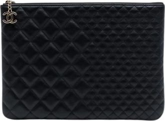 Chanel Pre-owned Leather chanel-bags - Dames - Vintage Clutch - Zwart - ONE Size - Vintage