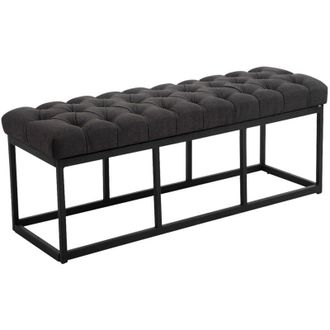 Clp Taburete Pie De Cama Amun Tela & Negro Negro 120 Cm