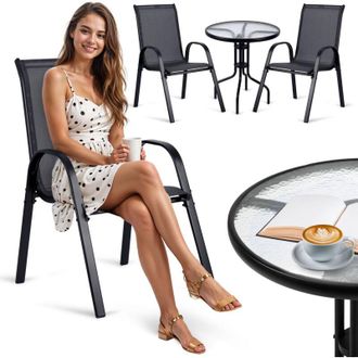 OEM Juego De Mesa De Jard&iacute;n Redonda Y 2 Sillas De Jard&iacute;n Sofotel So-981