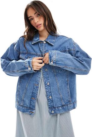 Asos Giacca di jeans oversize anni 90 lavaggio blu medio