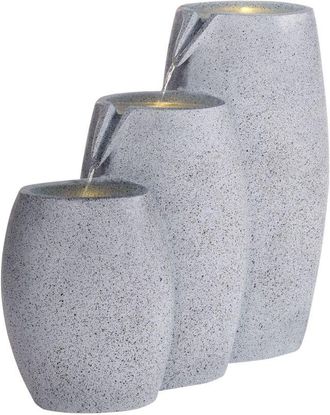 Beliani Beliani - Fuente De Jard&iacute;n Exterior Cascada Con Luz Led Enchufe Gris Arkle