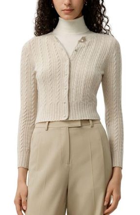LilySilk X LYDIA MILLEN The Hawthorn Cardigan in Oat at Nordstrom, Size X-Small