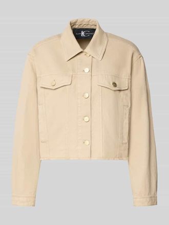 Luisa Cerano Luisa Cerano Jeansjacke mit Brusttaschen und Fransen in Sand, Gr&ouml;&szlig;e 34