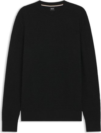 BOSS Cotton sweater with knitted structure