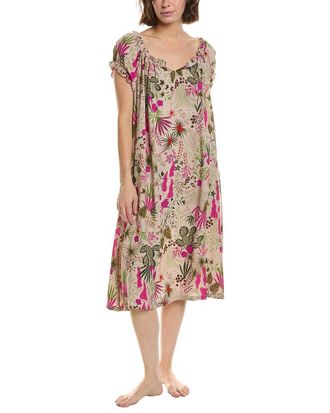 Hue Hue Shirred Lounge Midi Sleepshirt