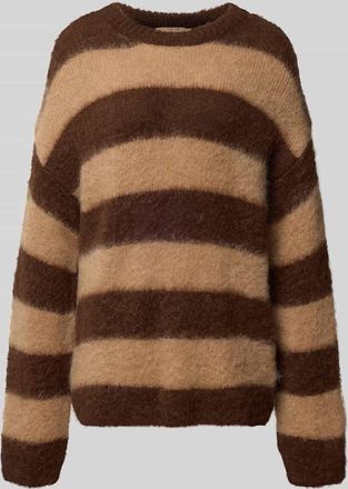 Smith & Soul Relaxed Fit Strickpullover mit Streifenmuster in Dunkelbraun, Größe XXL