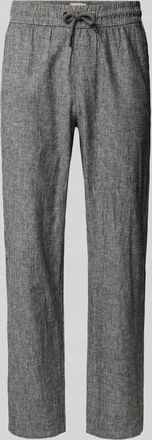 Blend Hose aus Baumwoll-Leinen-Mix mit elastischem Bund in Black, Gr&ouml;&szlig;e XXL