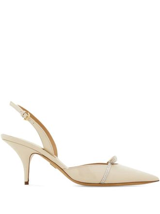 Ferragamo Slingback pumps verfraaid met kristallen - Beige