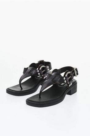 Miu Miu Leather Thong Sandals With 4 Cm Buckle size 36,5