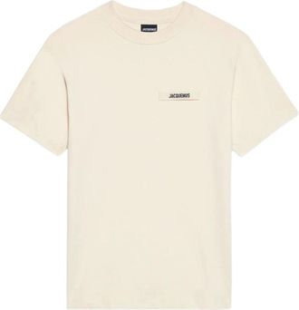 Jacquemus Gros Grain T-shirt - Heren - T-shirts - Beige - M - Katoen - Tops