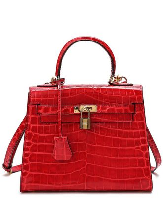 Tiffany & Fred Alligator-Embossed Leather Satchel