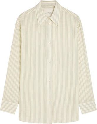 STUDIO NICHOLSON Rouen Wool Shirt - Cream - 12 (UK12 / M)