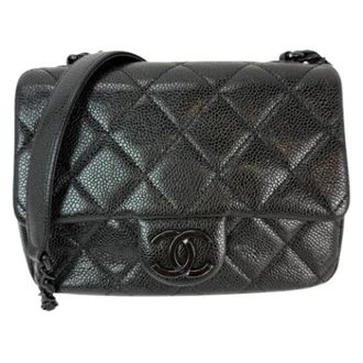 Chanel Pre-owned Caviar Quilted Incognito Mini Square Flap Bag - Dames - Pre-owned - Zwart - Maat: ONE Size Leer