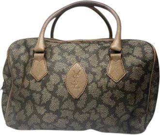 Saint Laurent Pre-owned Handbags, female, Brown, Size: ONE SIZE Pre-owned Vintage Granite Leather Handbag