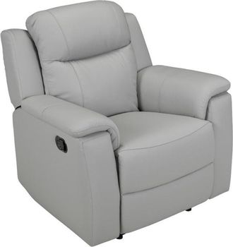 Vente-Unique Sillón relax EVASION de piel - Gris claro