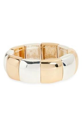 Open Edit Bold Puff Stretch Bracelet in Gold- Silver at Nordstrom Rack