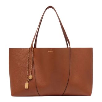 Chlo&eacute; Tote Bags, female, Brown, Size: ONE SIZE East-West Spin Large Tote