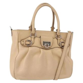 Ferragamo Pre-owned Handbags, female, Beige, Size: ONE SIZE Pre-owned Handbag